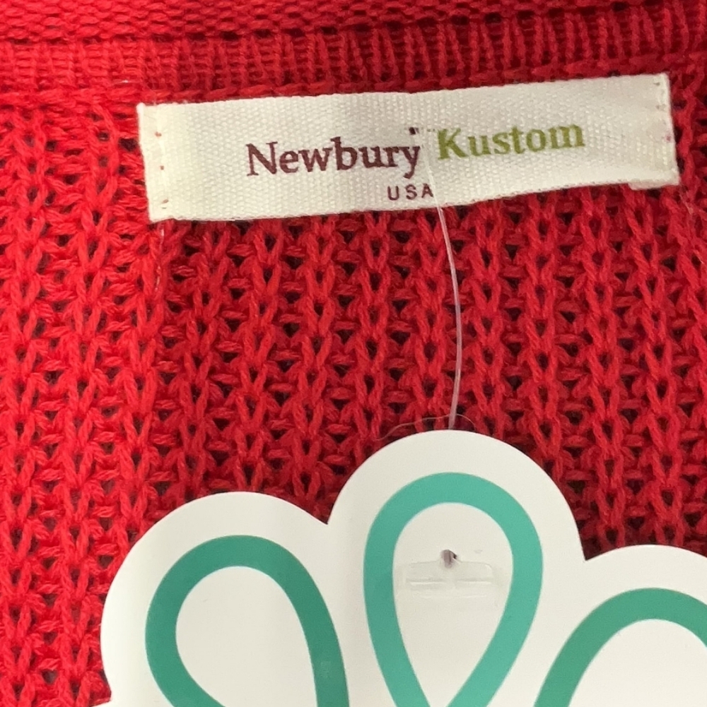 Newbury Kustom Red Ribbed Pullover Sweater Size L NWT - Picture 5 of 8